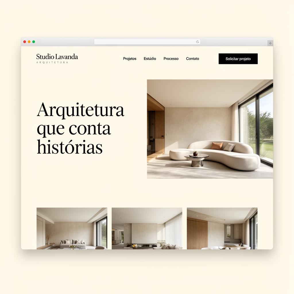 Exemplo de site para arquitetos — Studio Lavanda