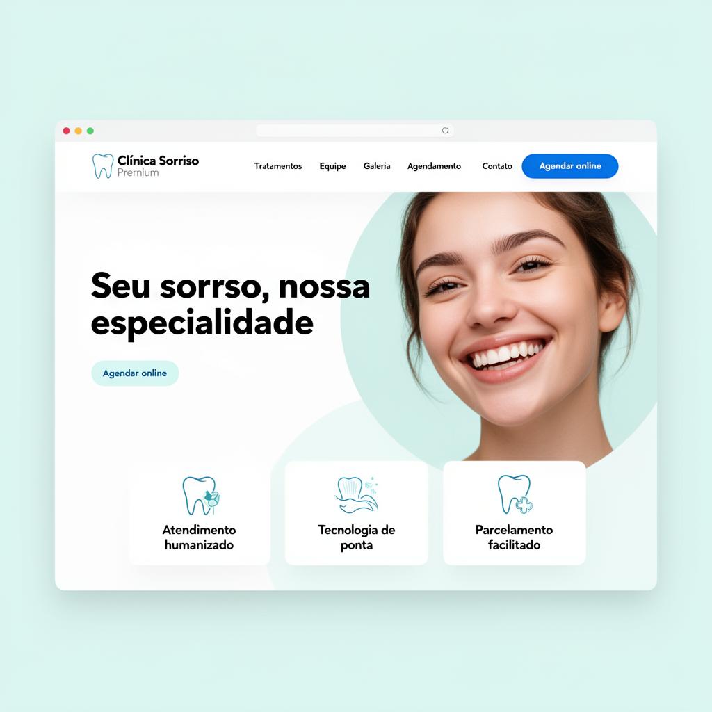 Exemplo de site para dentistas — Clínica Sorriso Premium