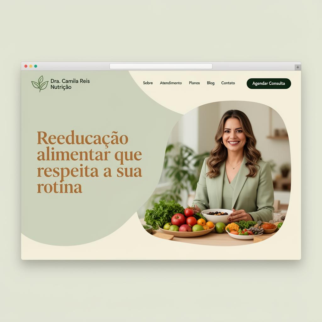 Exemplo de site para nutricionistas — Dra. Camila Reis