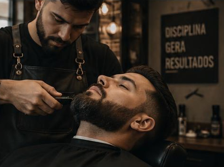 Barbearia em atendimento