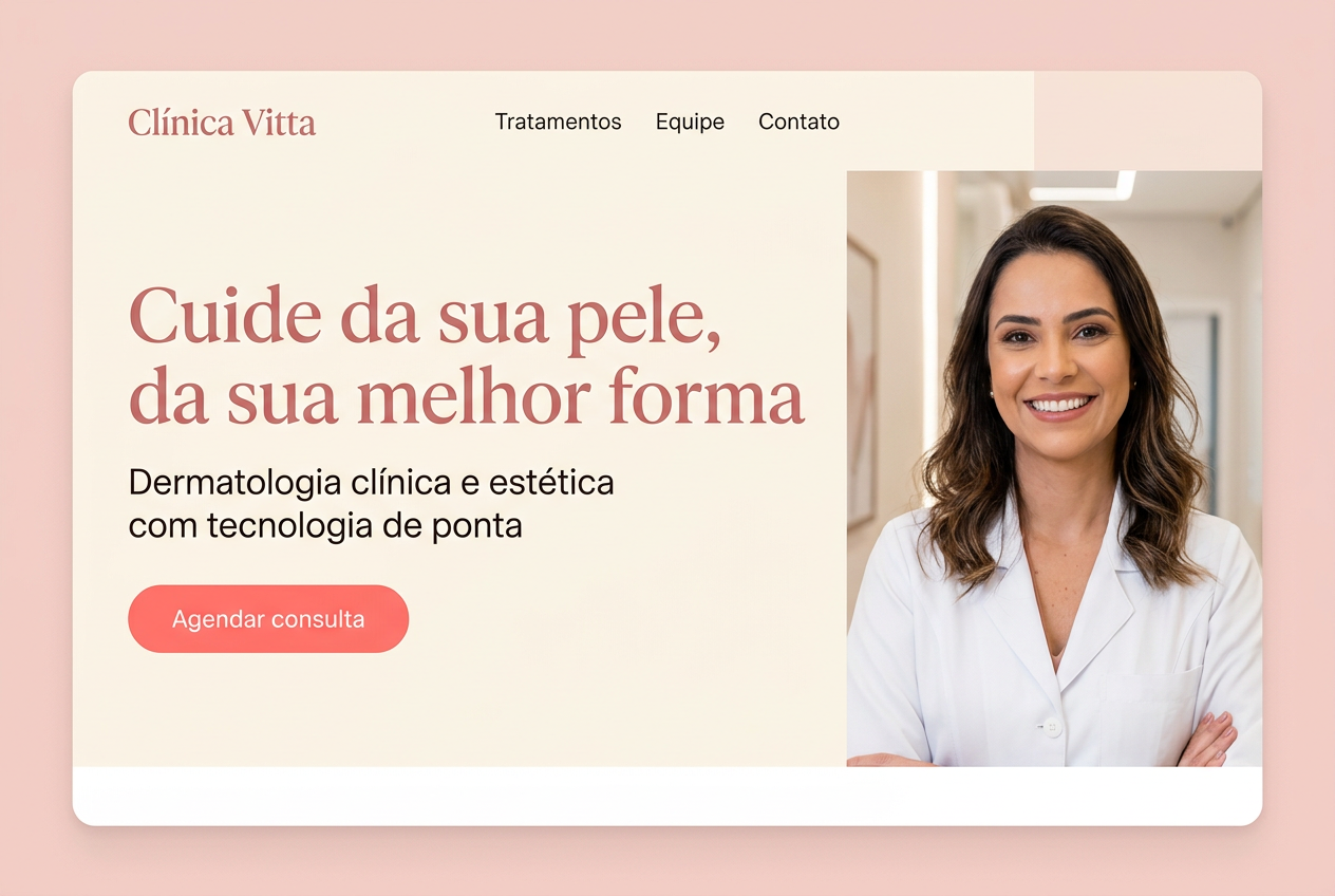 Site profissional Clínica Vitta — exemplo de landing page categoria Dermatologia