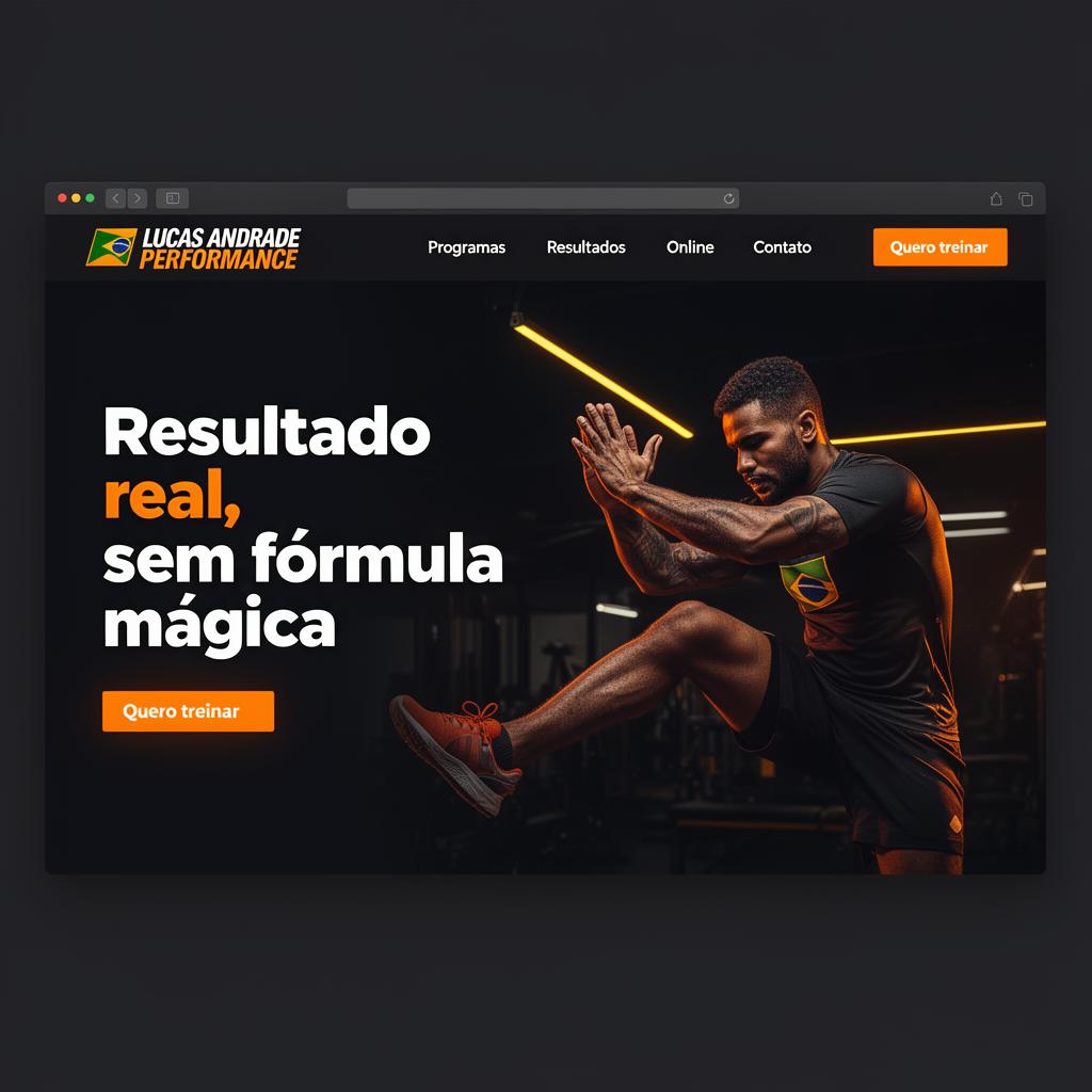 Exemplo de site para personal trainers — Lucas Andrade