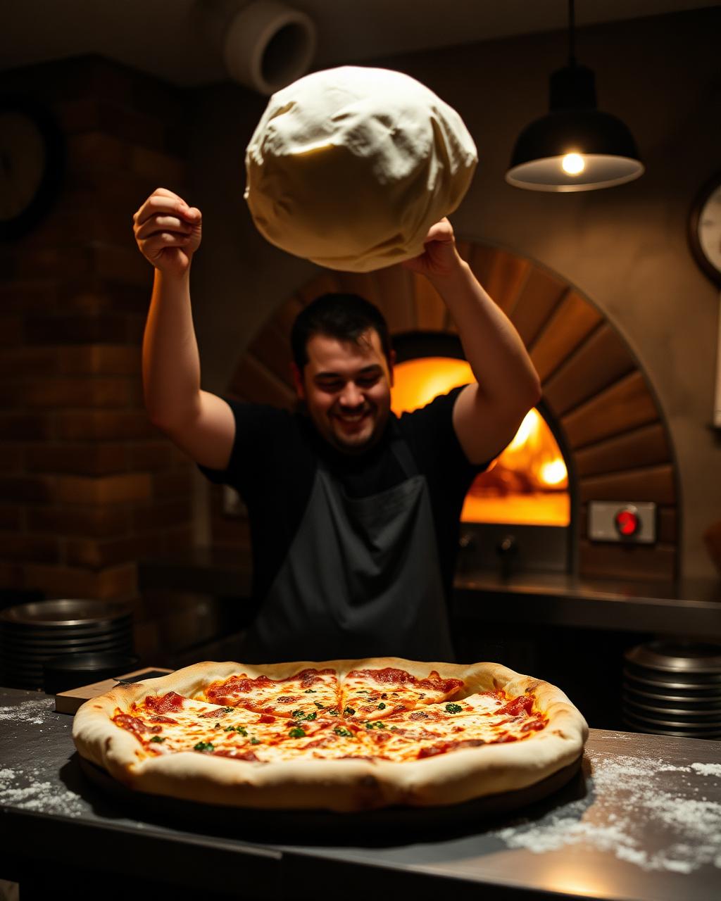 Pizzaiolo no forno a lenha