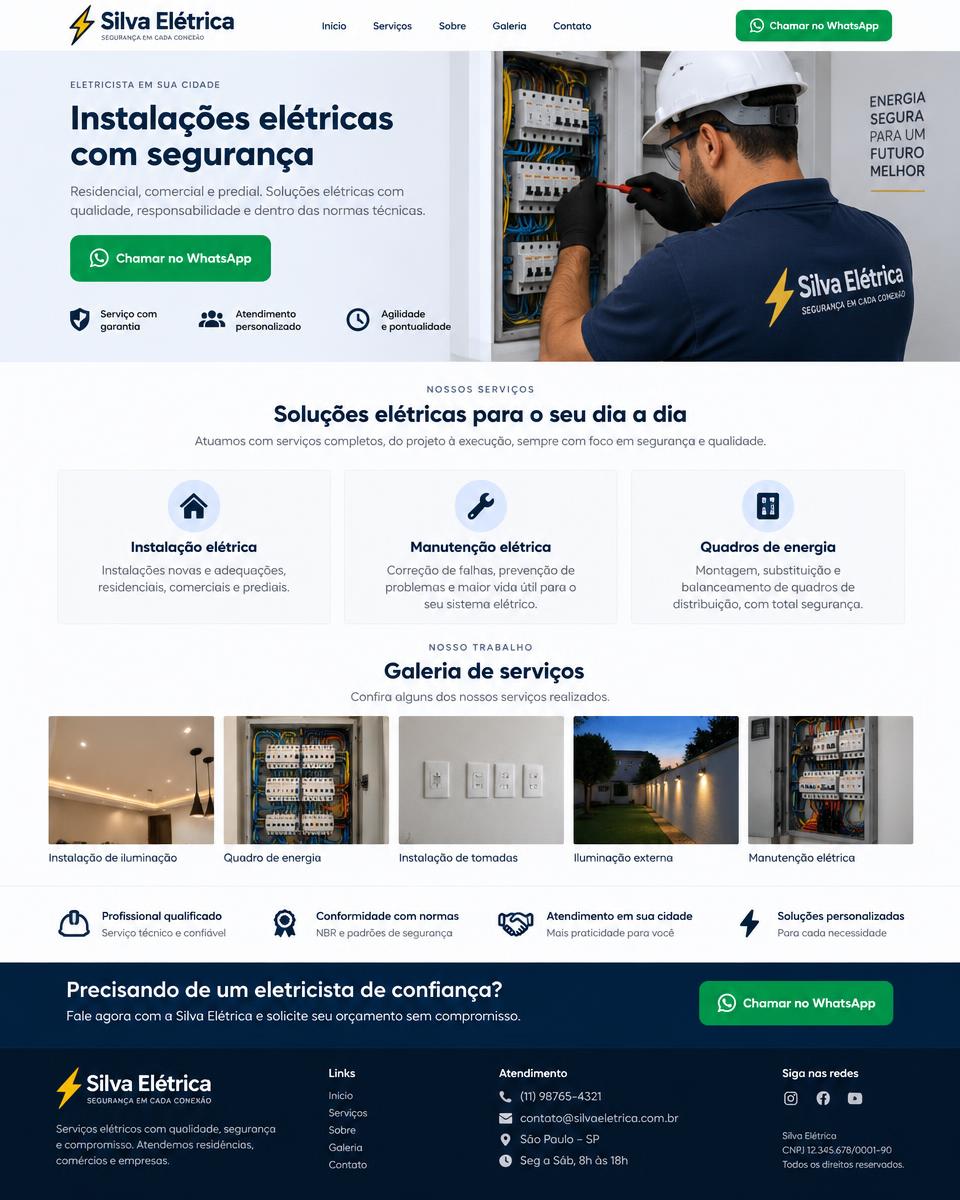 Landing page exibido em notebook